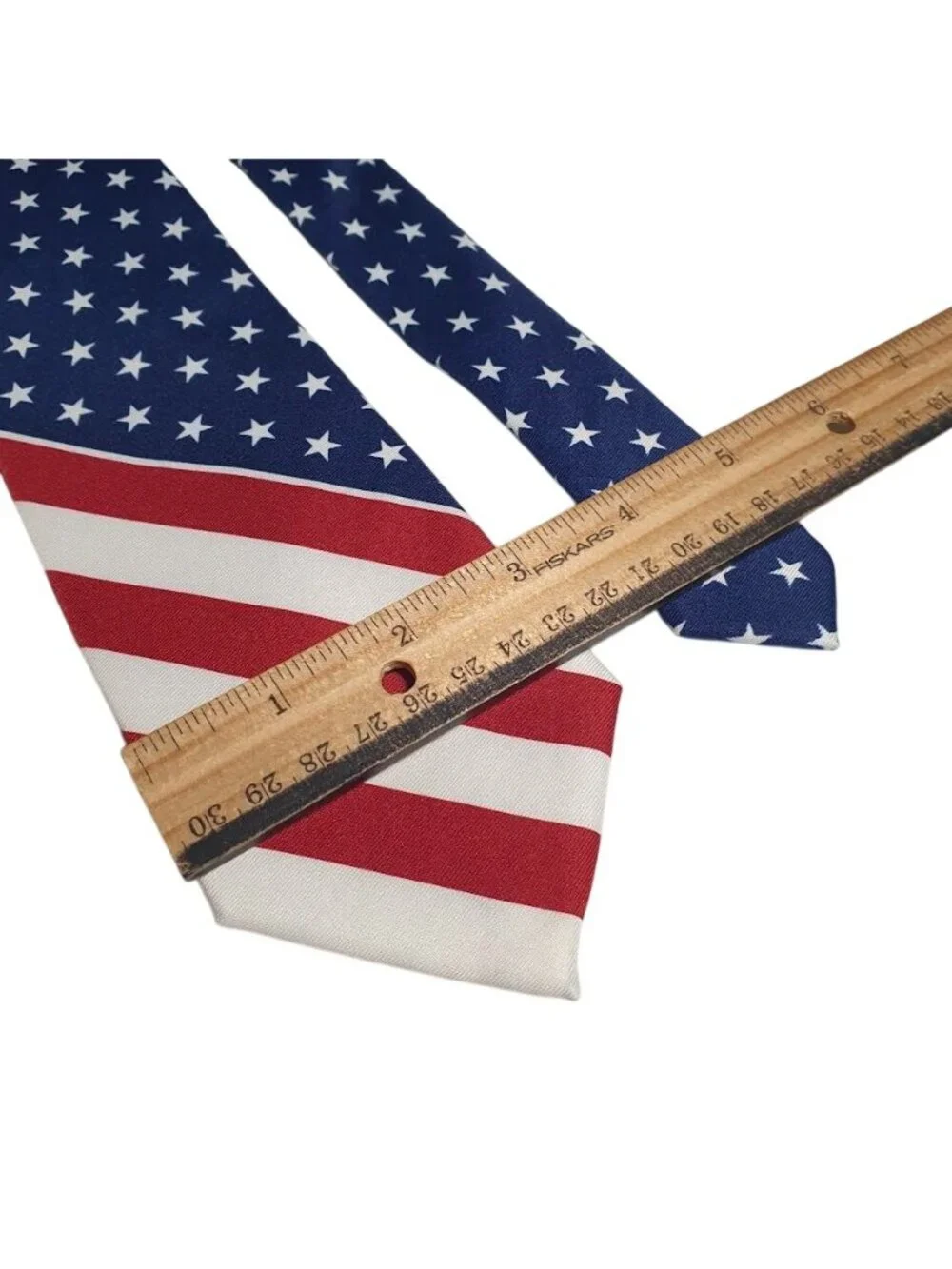 American Flag Stars Stripes Men Tie Patriotic Land Of Liberty Polyester Blue Red